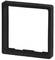 A square black plastic frame on a white background, potentially for decorative or functional purposes.