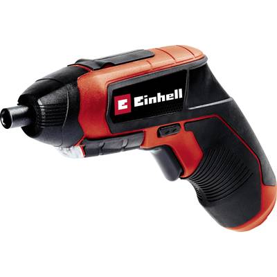 A red and black cordless screwdriver with an ergonomic handle and the brand name 'Einhell' on the side.