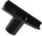 Black vacuum cleaner floor nozzle with rectangular shape and angled connector, suitable for cleaning carpets and hard floors.