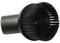 Black round brush for vacuum cleaner with dense bristles, designed for cleaning hard-to-reach areas.