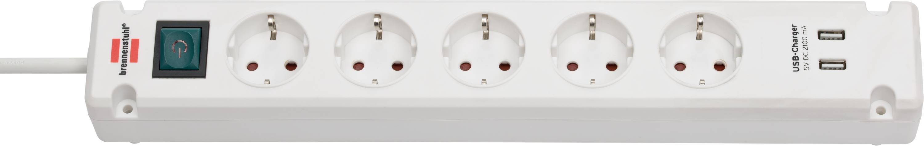 Brennenstuhl 1150660325 Power strip (+ switch) 5x White PG connector 1 pc(s)