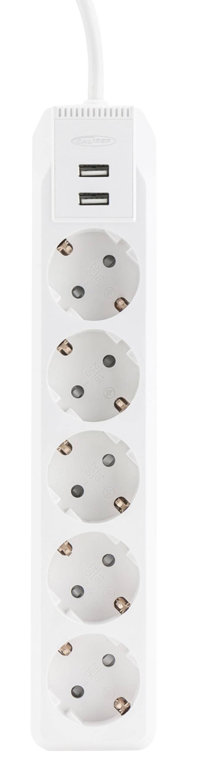Caliber HPS2501U Power strip 5x White PG connector 1 pc(s)-1