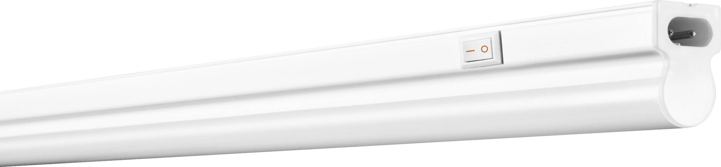 A white LED tube light with a side switch, suitable for indoor lighting.