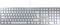 A silver computer keyboard with a German QWERTZ layout and extended keys for the numeric keypad and function keys.