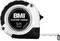 Measuring tape with 'BMI' logo, black and silver colours, 5 metres long, 19 mm wide, manufacturer's website 'www.bmi.de'.