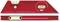 Two red spirit levels: one triangular with an imperial scale and two vials, and one straight with a single vial.