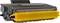 Printer toner cartridge, rectangular, black with a yellow handle. Suitable for laser printers, a crucial component in the printing process.