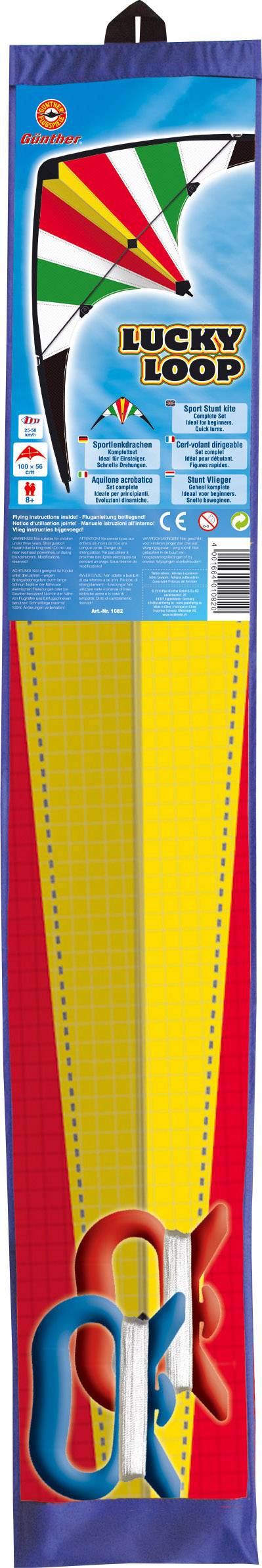 Dragon packaging with a dragon image at the top, 'Lucky Loop' text, and two control handles at the bottom in blue and red.