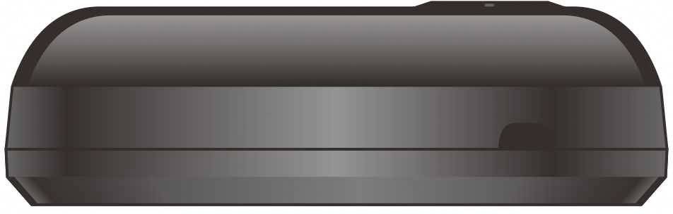 Top-down view of a black, rectangular device with rounded corners. Function and context unclear.