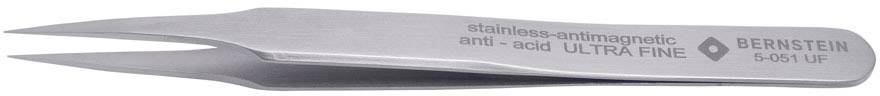 Silver-coloured, fine stainless steel tweezers with the inscription 'stainless anti-magnetic, anti-acid ULTRA FINE' and 'BERNSTEIN 5-061 UF'.