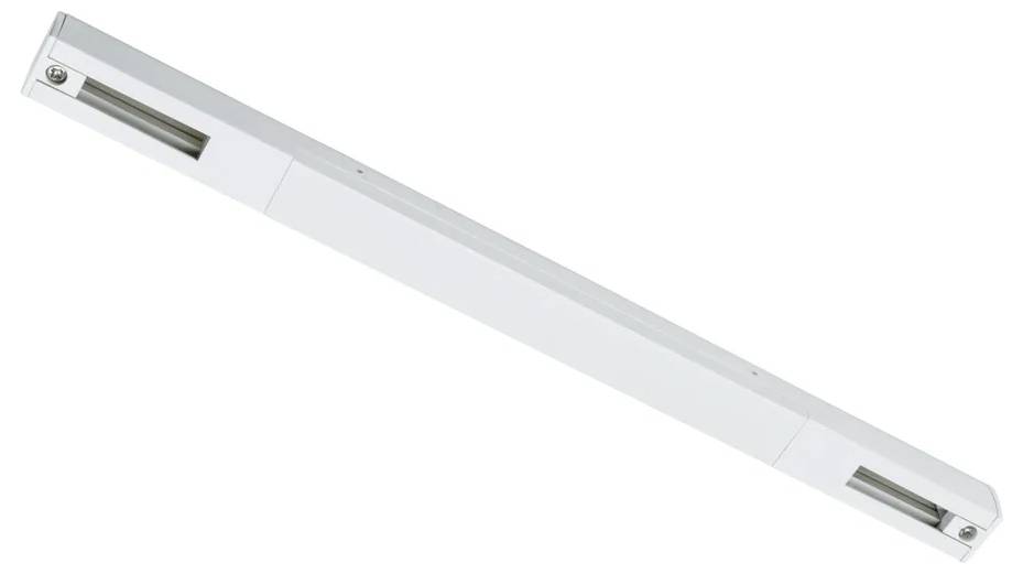 A rectangular, white, elongated device with visible screws at its ends; likely an electrical component.