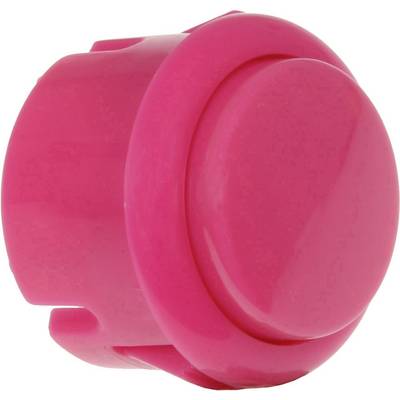 A pink plastic button, used as a control element or switch in electronic devices.