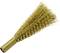 Brass wire brush with a dense, radial bristle head, suitable for cleaning or polishing metal surfaces.