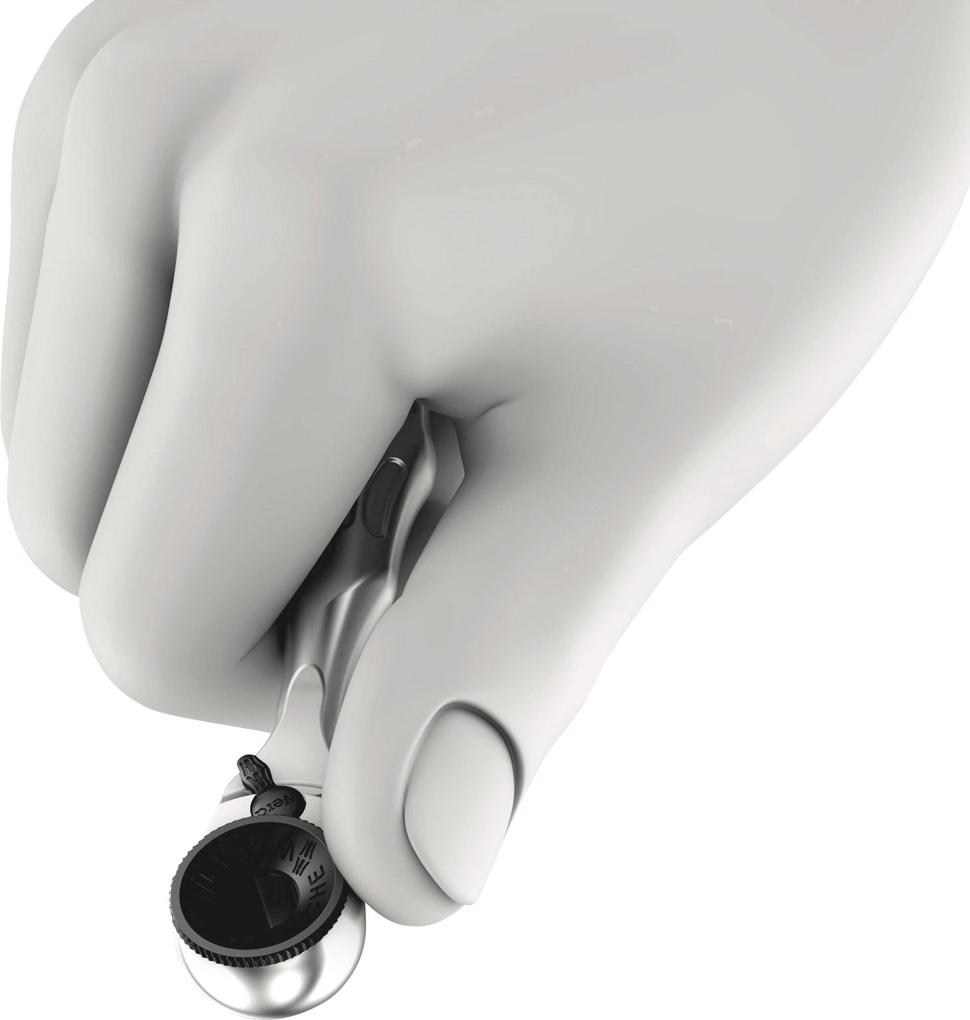 A hand is holding a bottle opener and using it to remove a bottle cap.