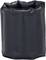Black, crumplable rubber bag. It has a rectangular shape and smooth surface, could be used as a cover or for storage.