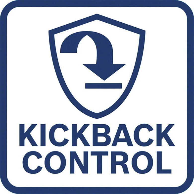 Sign with a shield symbol and a downward-pointing arrow, with the text 'Kickback Control' underneath.