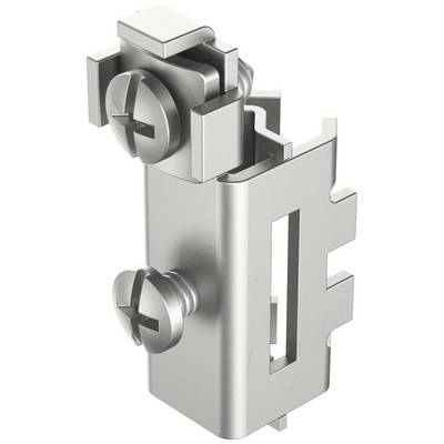 Metal fitting with screws, suitable for fixing to furniture. Contains a U-shaped bracket and two cross-head screws.