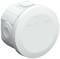 'Round, white distribution box with multiple cable entries, marked IP65 T 125, suitable for outdoor applications.'