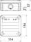 Drawing of a square plastic enclosure 'OBD T80', dimensions 114x114x57 mm, protection rating IP66, suitable for 500 V.