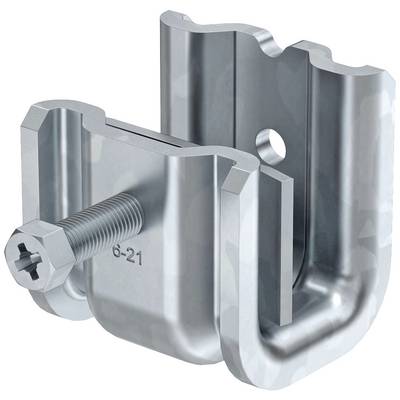 Metal mounting bracket with screw; shows connection element for structural fixings. Suitable for industrial applications.