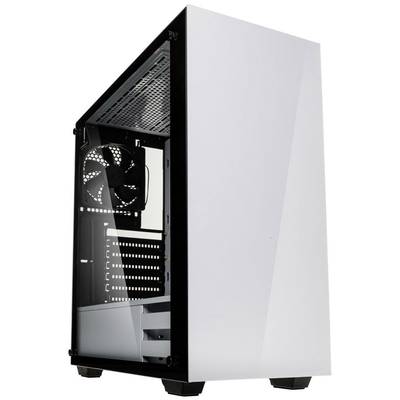 Kolink STRONGHOLD WHITE Midi tower PC casing  White, Black 2 built-in fans, Window, Dust filter
