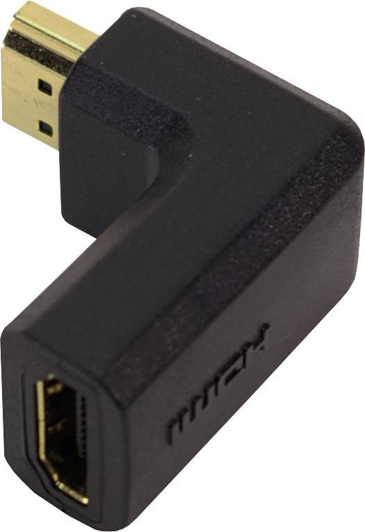 LogiLink AH0005 HDMI Adapter [1x HDMI plug - 1x HDMI socket] Black 90 degrees left