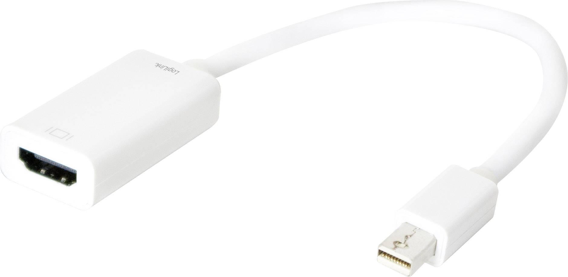 LogiLink CV0036B Adapter [1x Mini DisplayPort plug - 1x HDMI socket] White 15.00 cm