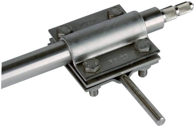 A metal cylinder with several screws and an attached rail, evidently part of a larger mechanical system.
