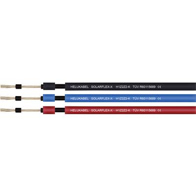 Three Helukabel 'SOLARFLEX-X' with colour coding: black, red and blue, identify electrical cables for solar applications.