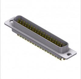 A rectangular connector with multiple golden pins, suitable for mounting on electronic devices.