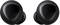 Two black wireless earbuds. Rounded shape, high-gloss finish. Suitable for music and calls.