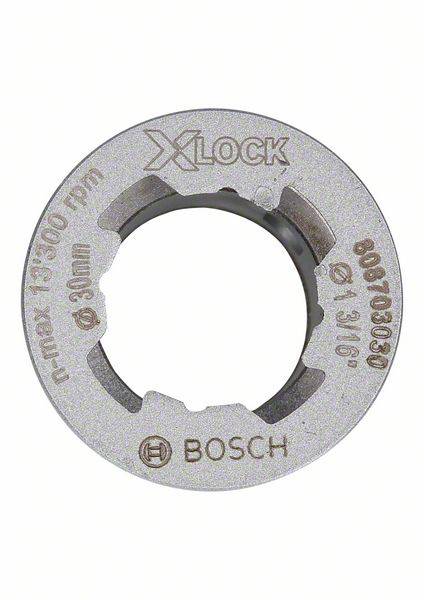 Metal grinding disc with 'X-LOCK' fastening system by Bosch, maximum 13,400 rpm, diameter 30 mm.