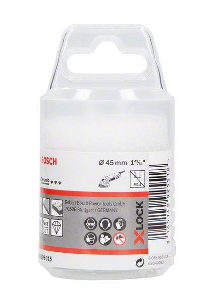 'Bosch' label on a product packaging with technical details and company information.
