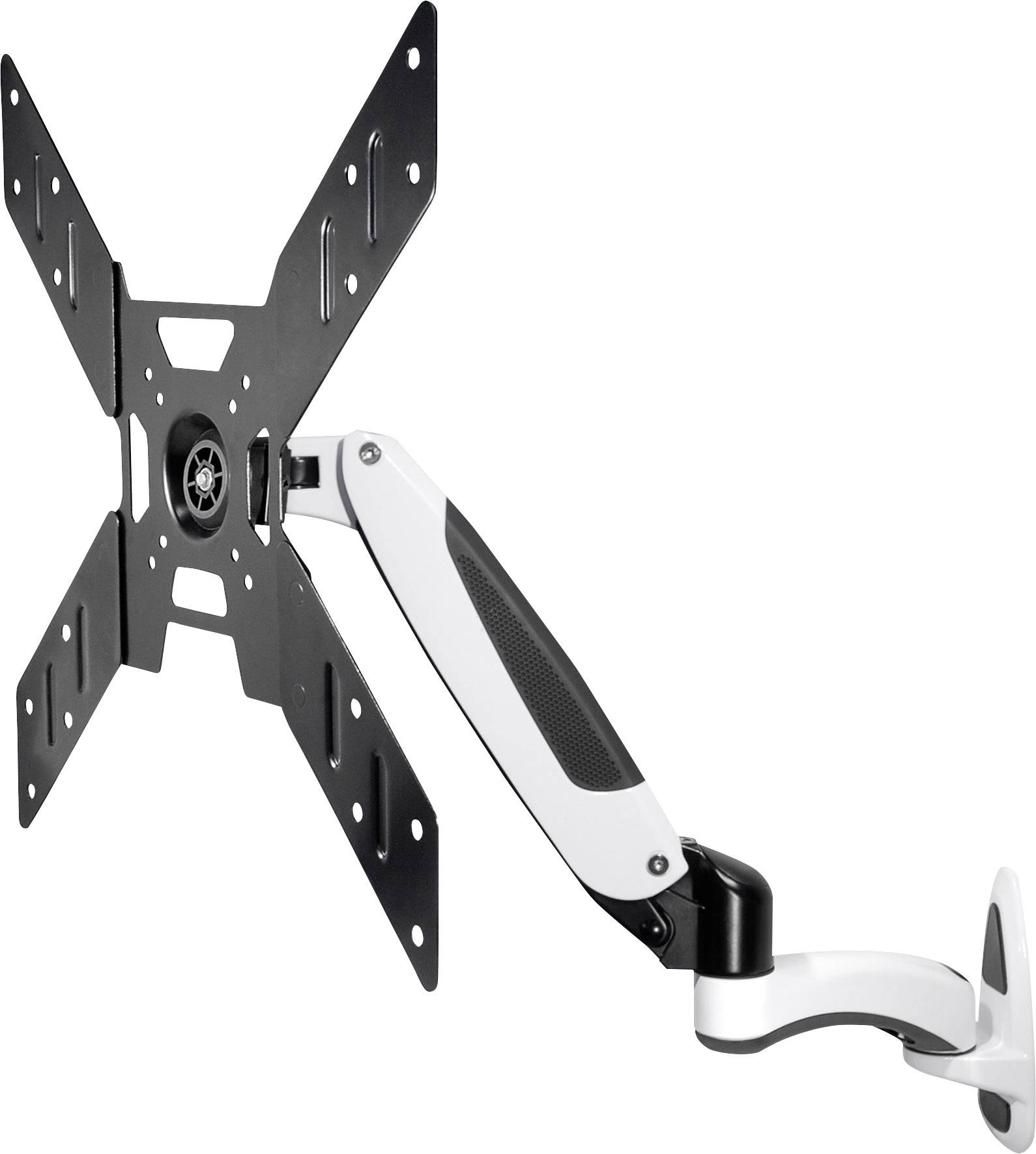 An adjustable monitor arm with VESA mount, suitable for wall mounting.