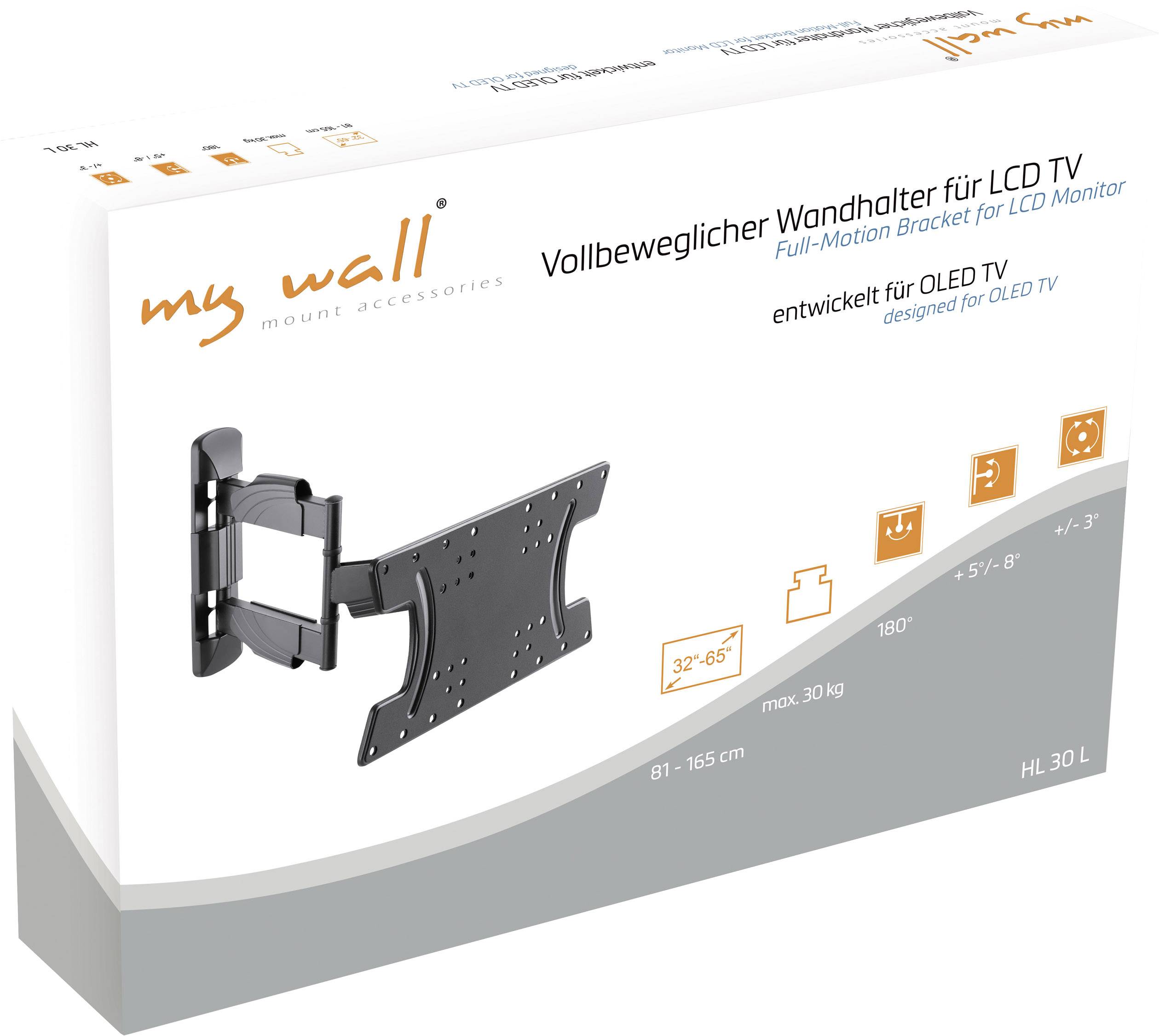 My Wall HL30L TV wall mount 13,0 cm (5,1") - 165,1 cm (65") Tiltable, Swivelling, Swivelling-3