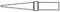 A simple drawing of a conical soldering iron tip, narrow at the point and wider at the base, for use with a soldering iron.