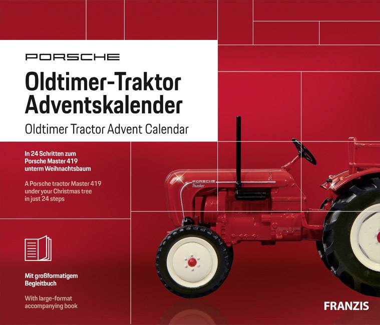 Franzis Verlag Porsche Oldtimer-Traktor Adventskalender Advent calendar Age category 14 years and over-1