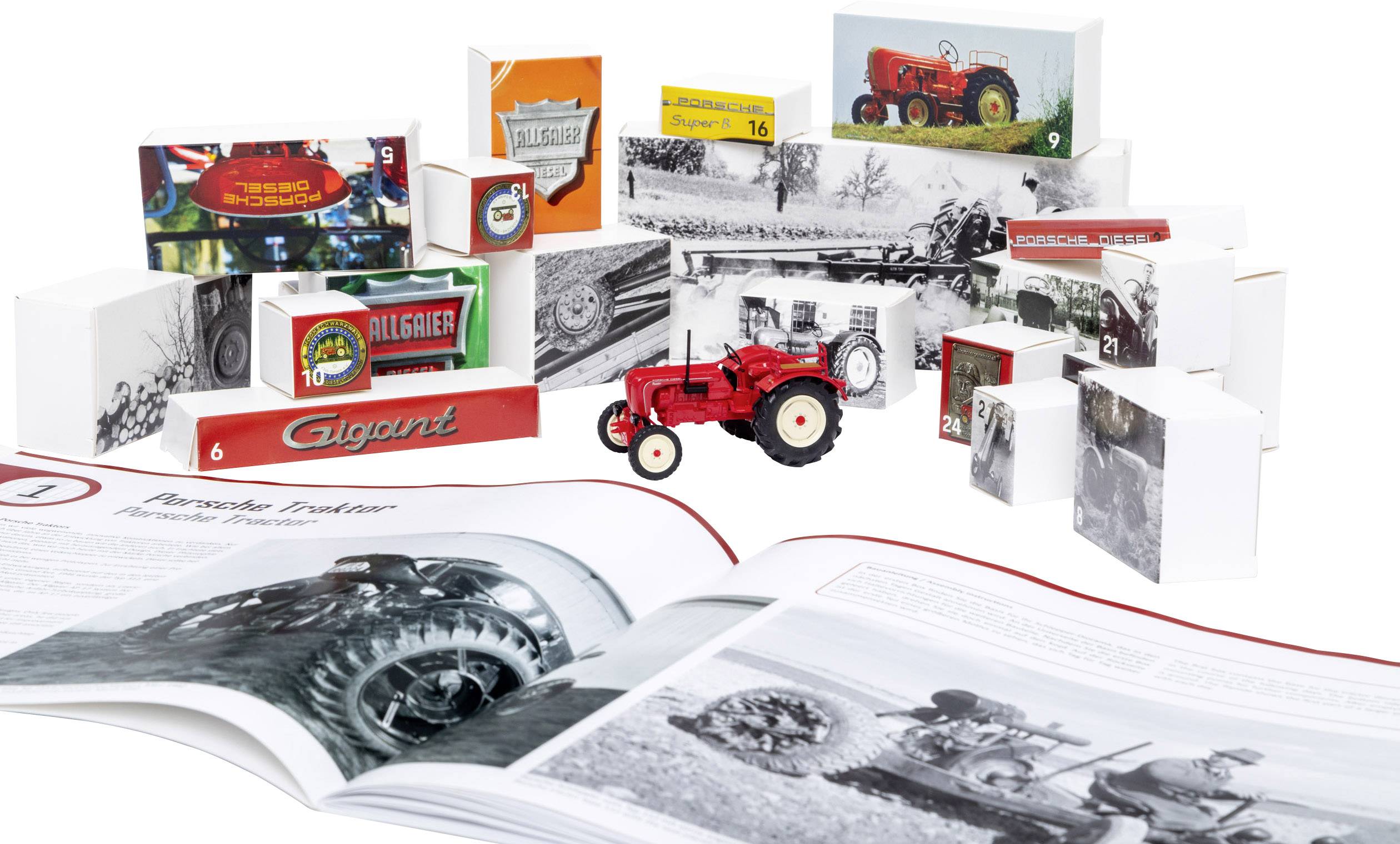 Franzis Verlag Porsche Oldtimer-Traktor Adventskalender Advent calendar Age category 14 years and over-5