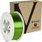 'Verbatim 3D printer filament, green, on spool, in front of cardboard packaging.'
