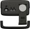 Back of an electronic device with an open battery compartment, buttons, and switches for settings.