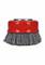 Round pot brush with a red metal casing and grey wire bristles, used for cleaning or abrasive work on surfaces.