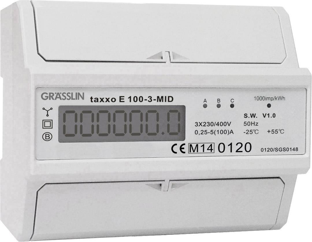 Graesslin TAXXO E 100-3-MID 230-400V 50HZ Electricity meter Digital MID-approved: Yes 1 pc(s)