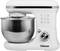 'White kitchen mixer with silver mixing bowl, speed control dial, brand name 'Tristar' on the front.'