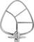 Metal attachment for a food mixer in the shape of a leaf, used for mixing or kneading dough.