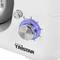 Close-up of a white kitchen mixer with a rotary dial and blue LED lighting, brand name 'Tristar'.