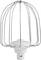 Metal and plastic whisk, suitable for a food mixer, on a white background.