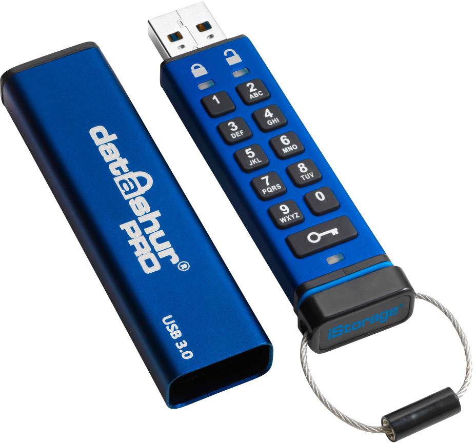 iStorage datAshur® PRO USB stick 64 GB Blue IS-FL-DA3-256-64 USB 3.0