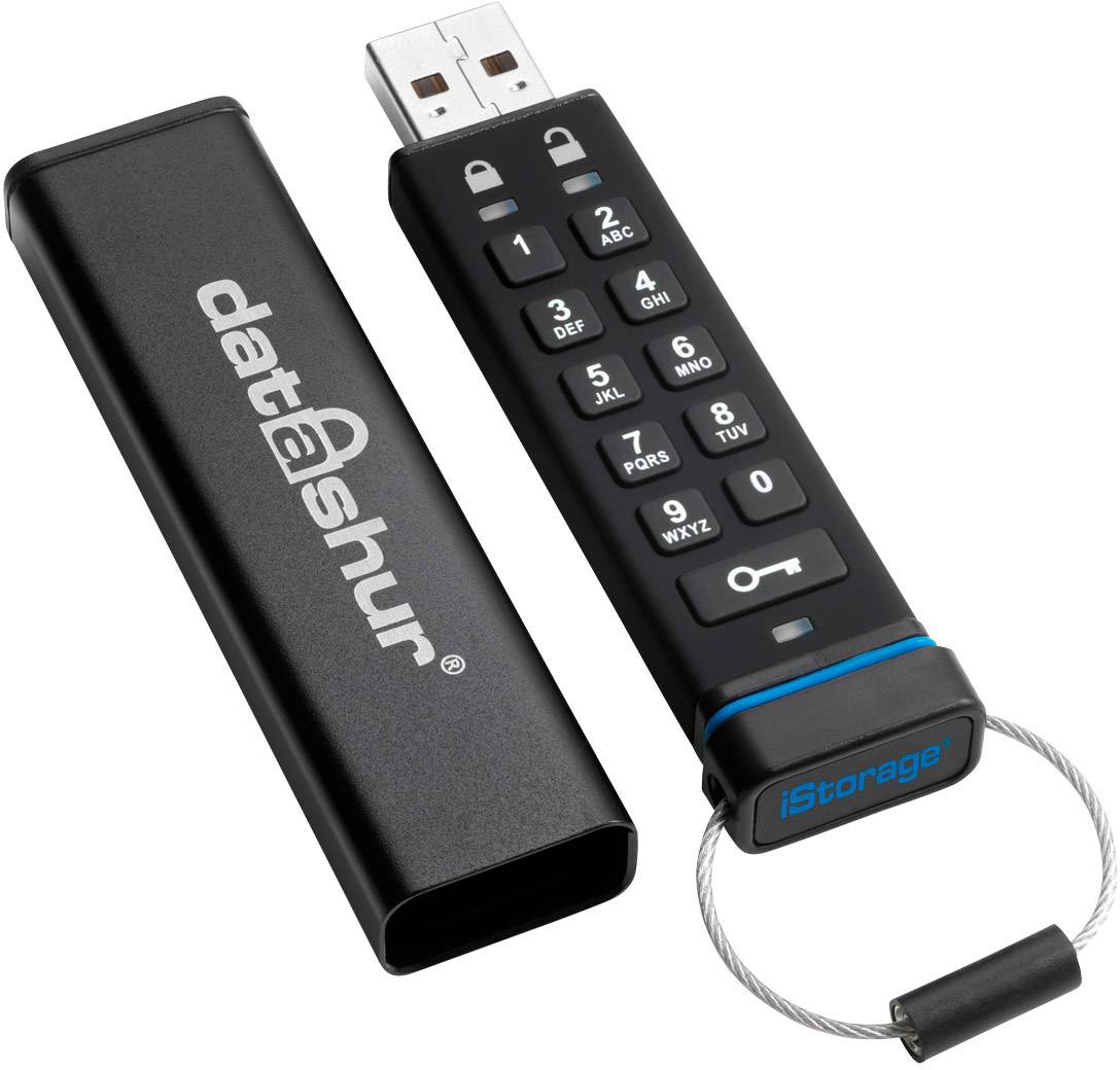 iStorage datAshur® USB stick 16 GB Black IS-FL-DA-256-16 USB 2.0