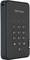 External black hard drive with a numeric keypad on the front for PIN entry. Brand 'iStorage'.