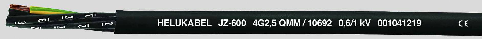 Black electrical cable with inscription 'HELUKABEL JZ-600, Q25, Cu-Multi 10092, 0.6-1KV, 0101219'. Multi-core, suitable for electrical installations.
